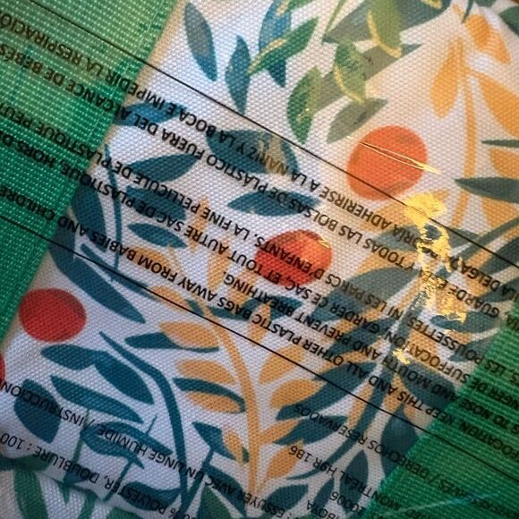 Avon Floral Tote Bag with Green Straps - Picture 6 of 6